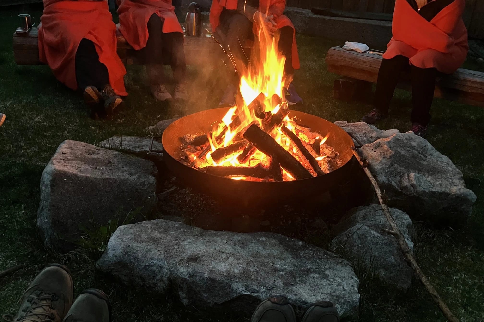 Lagerfeuerabend während der Fastenwoche