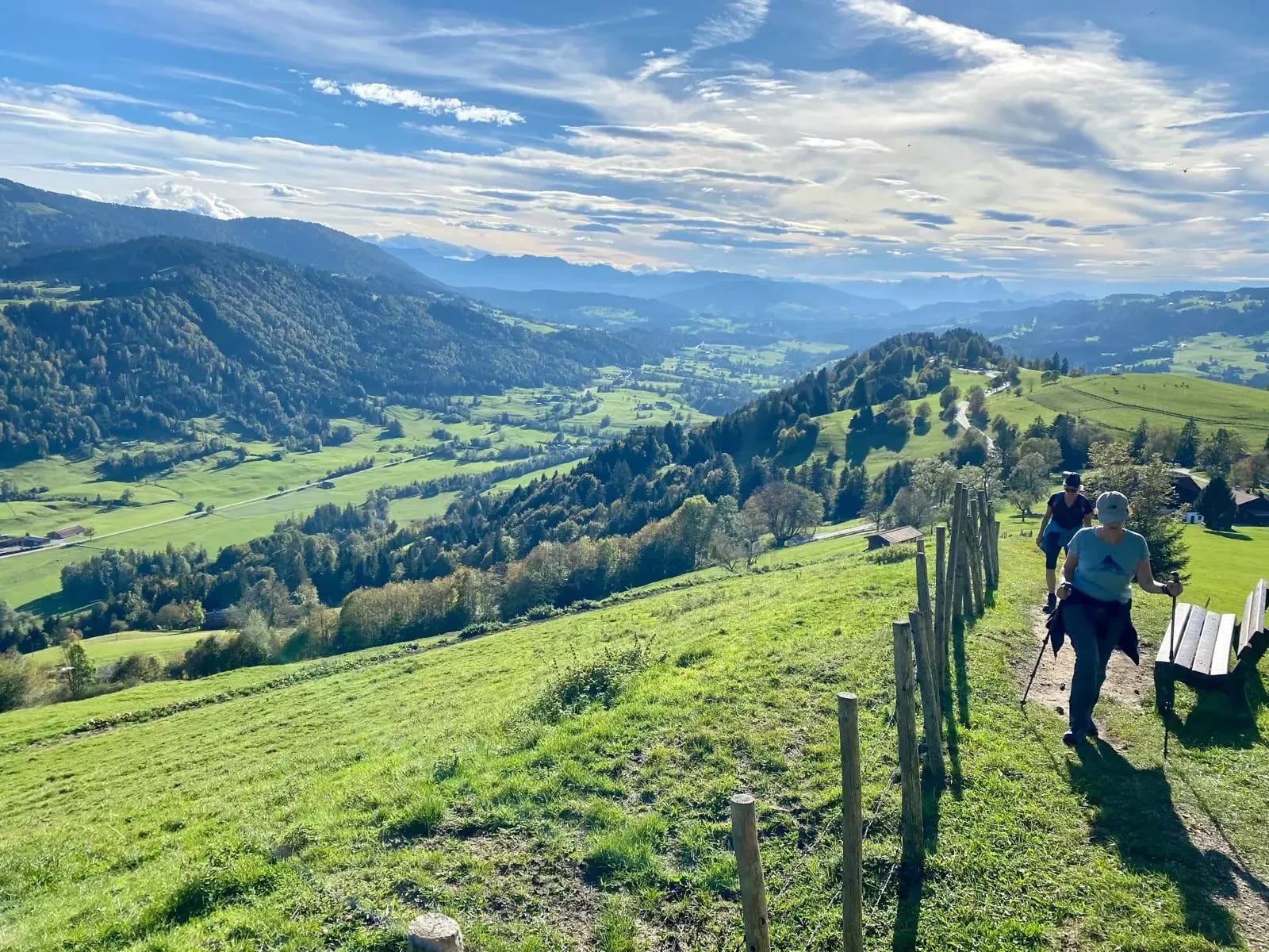 Weiter Blick über ein grünes Bergtal im Schwarzwald